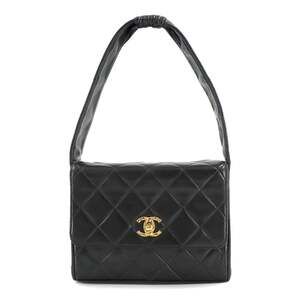 Chanel Matelasse Handbag, Lambskin, Black, Gold Hardware